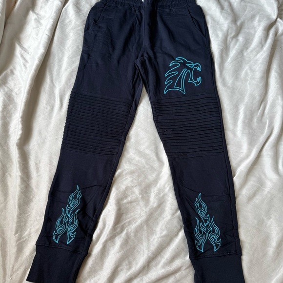 Disney Parks Exclusive Hades Hercules Joggers Black Blue Embroidery NWT Men’s S - Picture 1 of 5